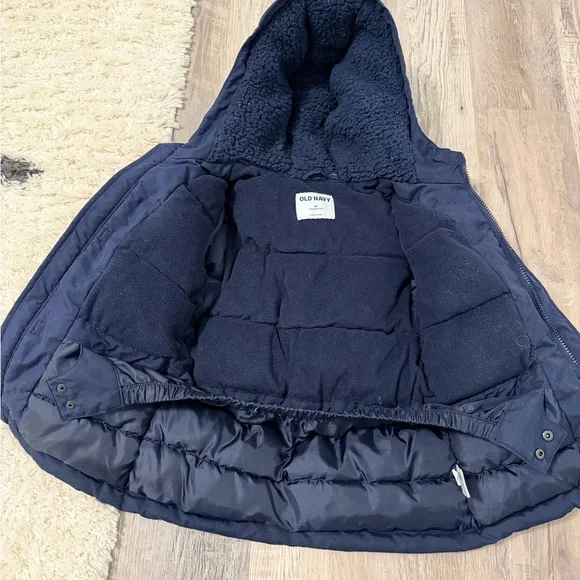 Old Navy Dark Blue Hooded Coat - Picture 3 of 3